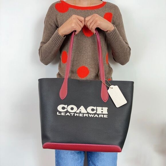 NWT Coach Kia Leather Tote In Colorblock - Picture 9 of 9